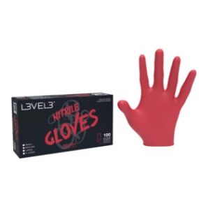 Level3 Red Nitrile Gloves