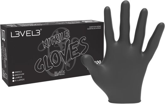 Level3 Black Nitrile Gloves